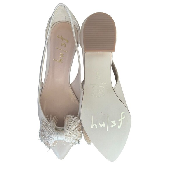 FS NY French Sole Shoes  Leather Ballet Flats Pointed Toe & Bow Size 7.5  NEW - Picture 5 of 7